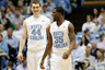 CHAPEL HILL, NC - JANUARY 29:  Teammates Tyler Zeller #44 and Reggie Bullock #35 of the North Carolina Tar Heels react to a play during their game against the Georgia Tech Yellow Jackets at the Dean Smith Center on January 29, 2025 in Chapel Hill, North Carolina.  (Photo by Streeter Lecka/Getty Images)