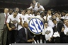Mar 11, 2012; New Orleans, LA, USA; Vanderbilt Commodores pose for a photo after defeating Kentucky in the finals of the 2012 SEC Tournament at the New Orleans Arena. Vanderbilt defeated Kentucky 71-64. Mandatory Credit: Crystal LoGiudice-US PRESSWIRE