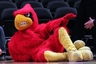 Mar 7, 2012; New York, NY, USA; Louisville Cardinals mascot watches the first half of the second round of the Big East Tournament against the Seton Hall Pirates held at Madison Square Garden. Mandatory Credit: Anthony Gruppuso-US PRESSWIRE
