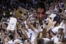 BYU fans cheer during a game against Gonzaga during the second half of an NCAA college basketball game in Provo, Utah, Thursday, Feb. 2, 2012. BYU beat Gonzaga 83-73. (AP Photo/George Frey)