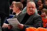 NEW YORK - FILE: Assistant coach Bernie Fine of the Syracuse Orange looks on from the sidelines during their game against the Connecticut Huskies during the quarterfinals of the Big East Tournament at Madison Square Garden on March 12, 2025 in New York City. According to reports on November 27, 2011, Syracuse University has fired assistant basketball coach Bernie Fine over allegations of child molestation. (Photo by Jim McIsaac/Getty Images)