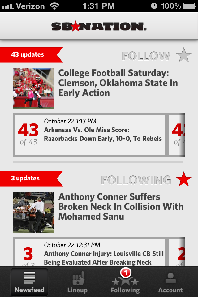 SB Nation iPhone app